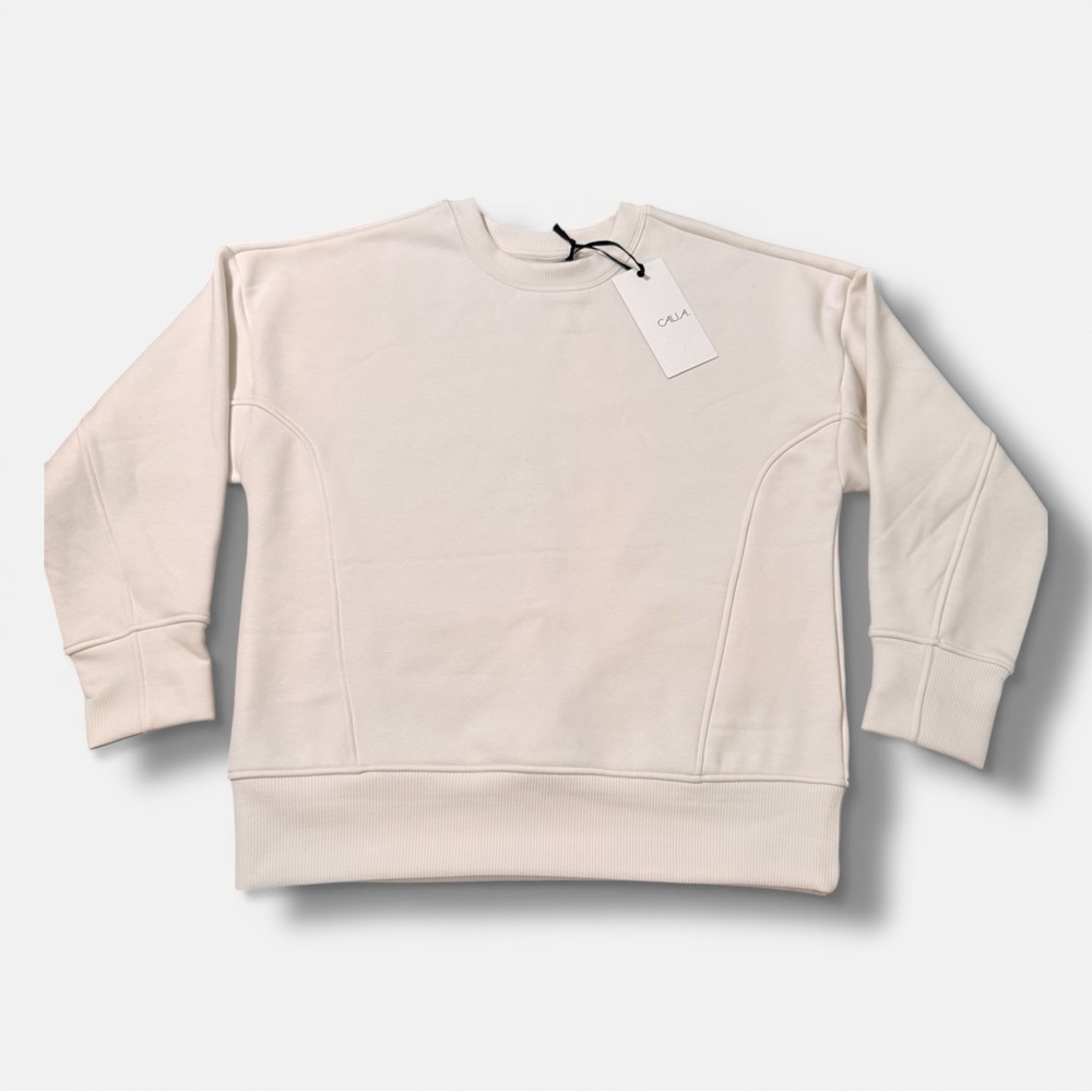 Calia Soft Scuba Fleece Crewneck Sweatshirt in Cloud Clover, Size XS, New